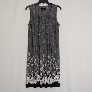 PERCEPTIONS NEW YORK, Navy Blue/ White Sleeveless Jersey Dress; Size M